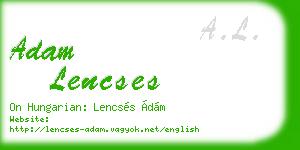 adam lencses business card